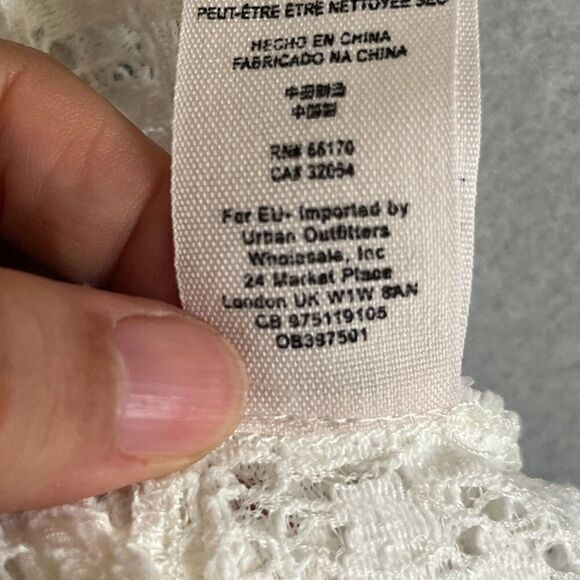 Free People Holy Mountain Mini Floral Crochet Dress M White Cottagecore Coquette - Picture 11 of 12